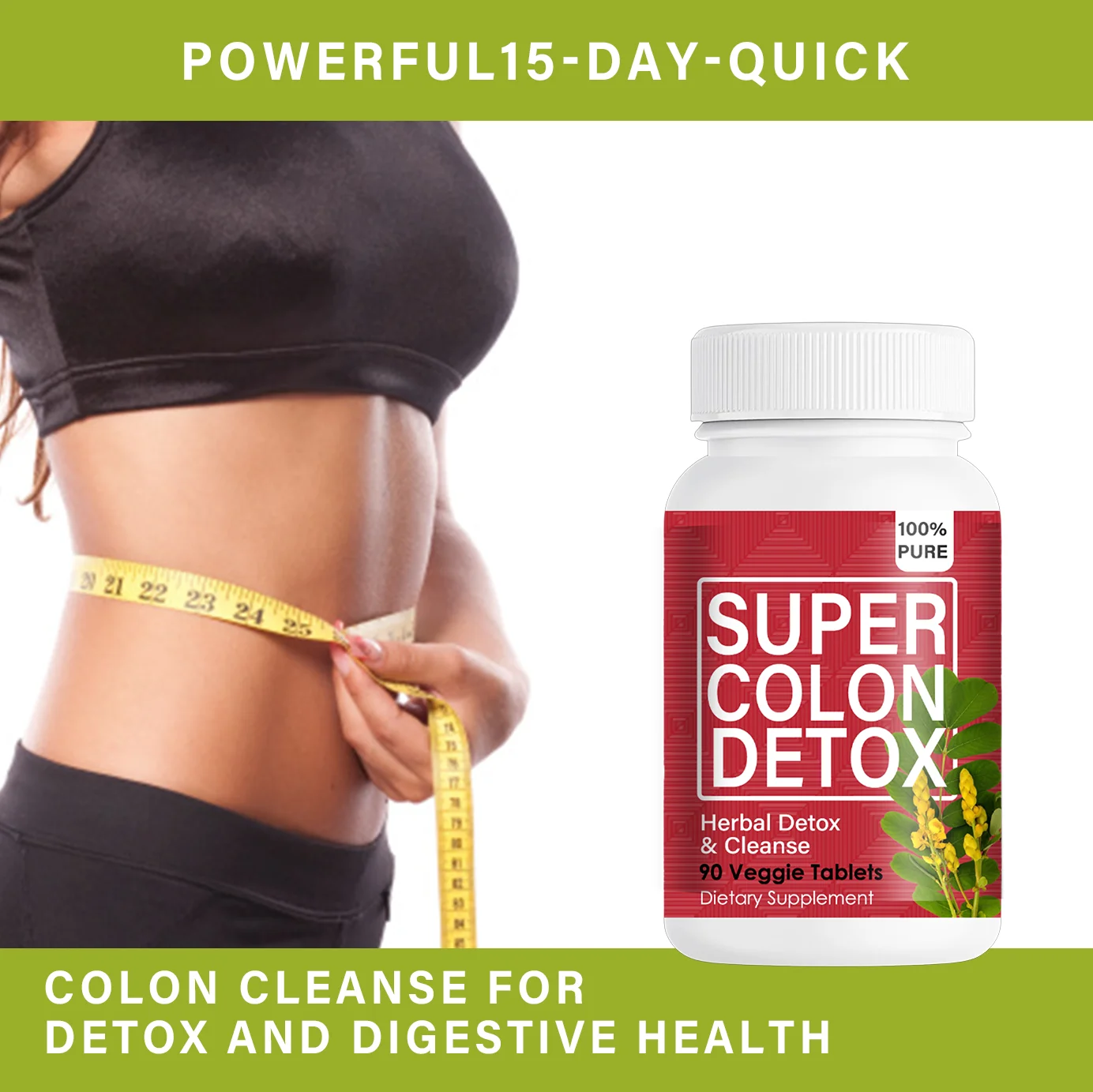 Natural Supplement Senna leaf extract Slimming diet pills super detox colon cleanse