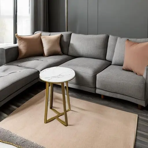 Space saving home decoration black round small coffee table modern living room furniture side table