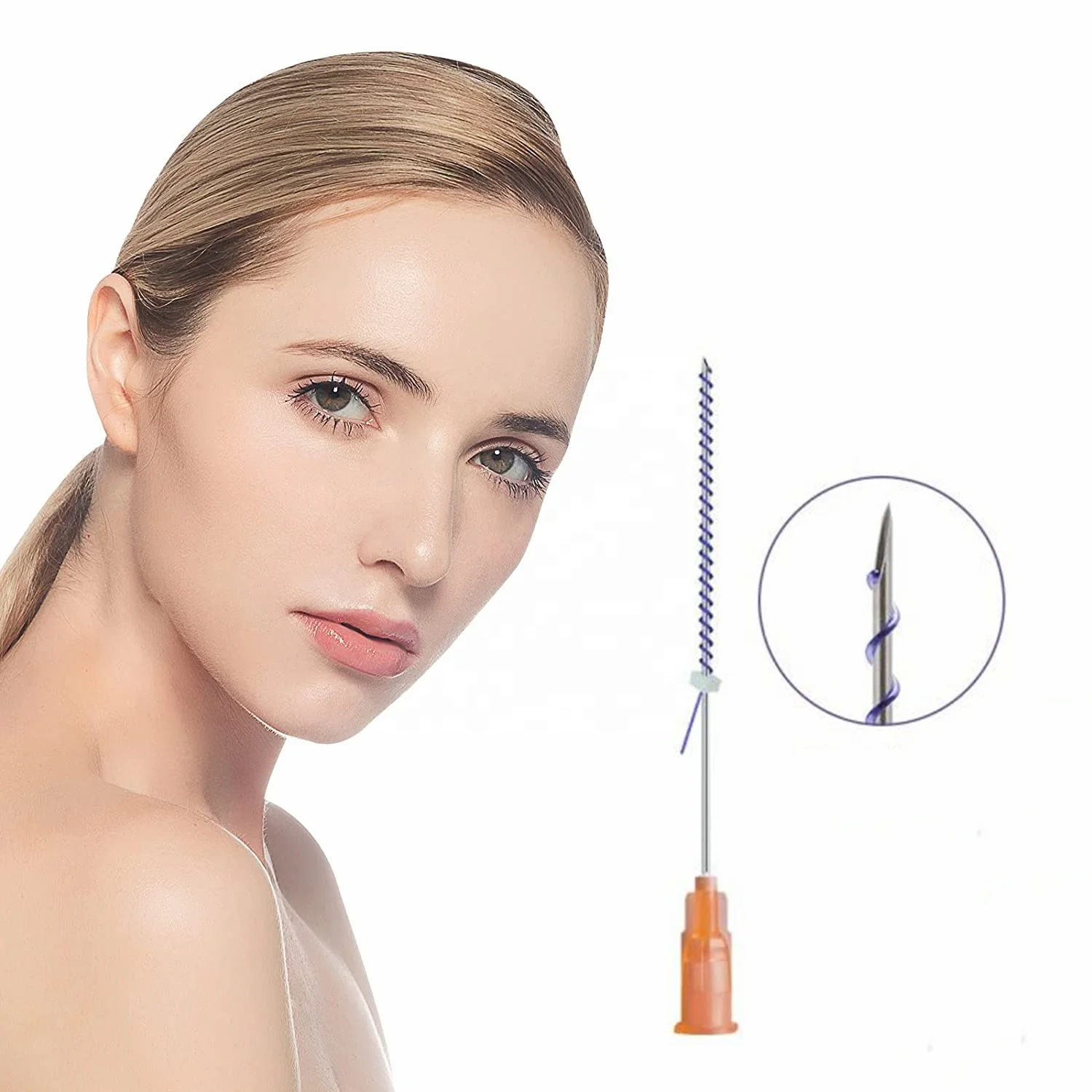 V line face lifting korea PDO/PCL threads absorbable suture 4D cog 21g * 60 mm cog 4d l blunt thread