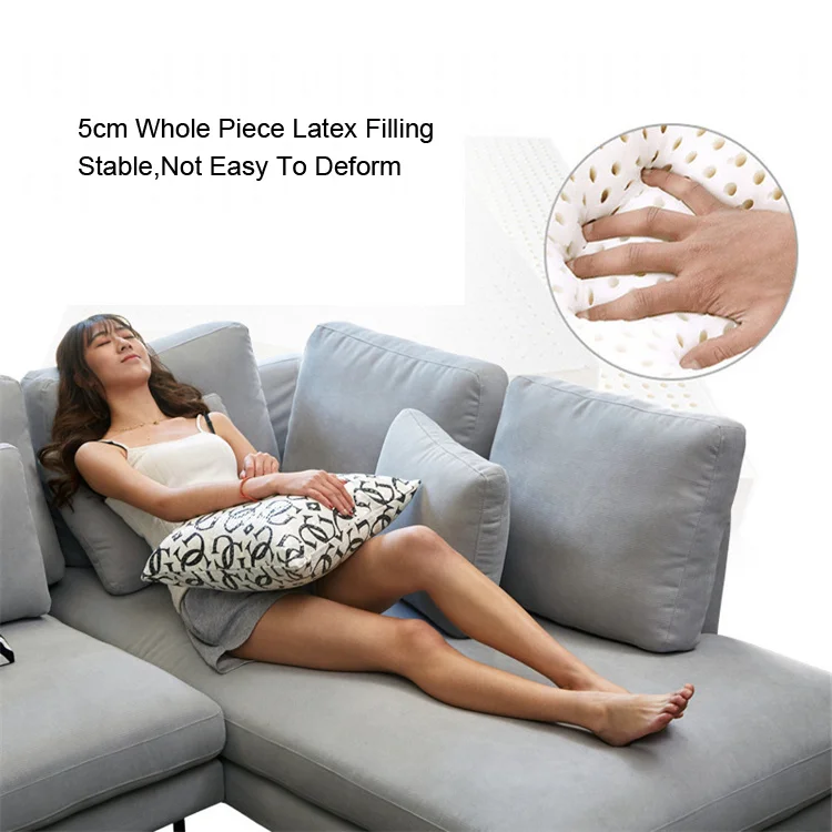 Modern Luxury European Style Sectional Living Room Hotel Reclining Fabric Couch L Shape Corner Lounge Sofa