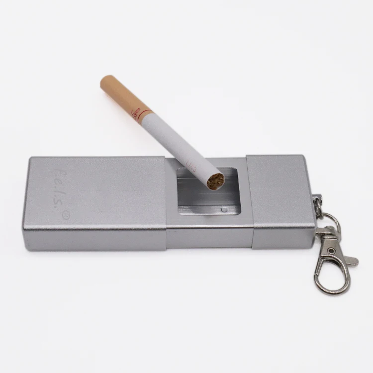 Custom logo elegant fine metal portable pocket small cigar smokeless ashtray