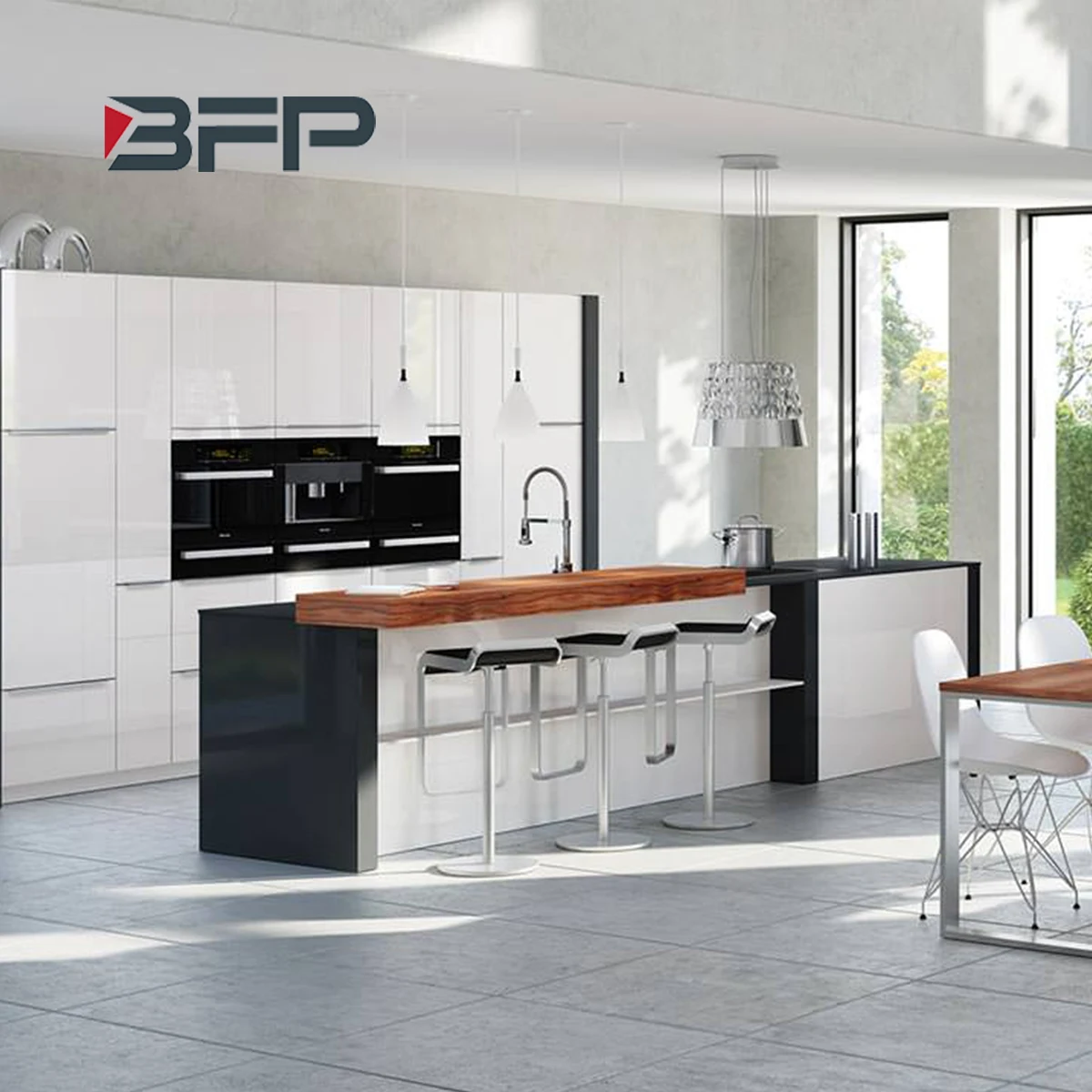 BFP modern optional lacquer customized kitchen cabinets with accessories