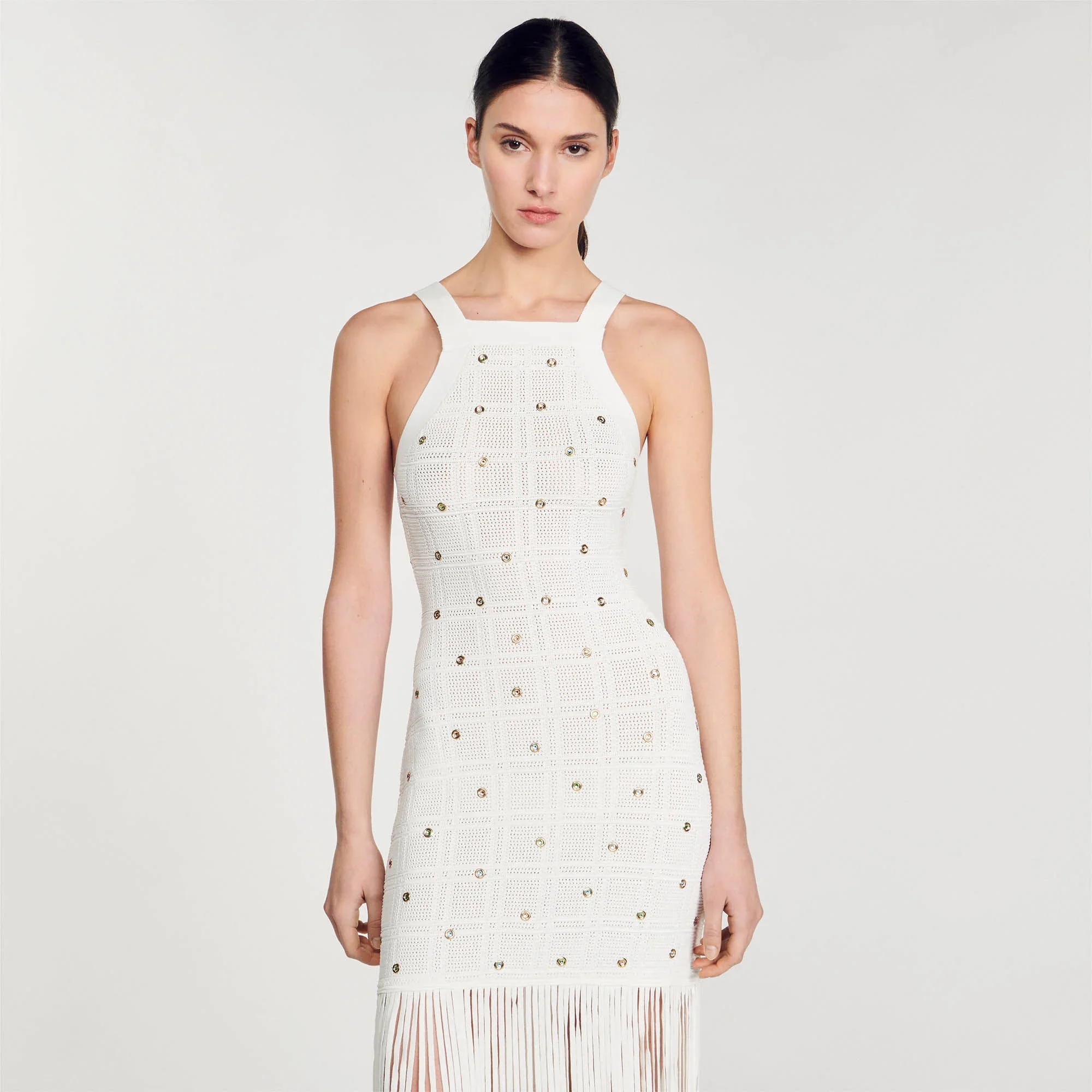 Bettergirl Custom High End New Sandro Dress French Robe Sandro 2024 Women Casual Knitted Midi Dresses Fashion Women CLothing