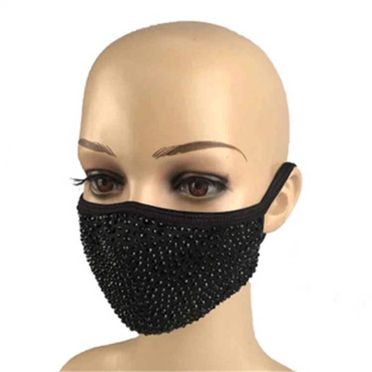 Лидер продаж Amazon дешевая хлопковая маска для вечеринки с логотипом на заказ многоцветная со стразами новый год