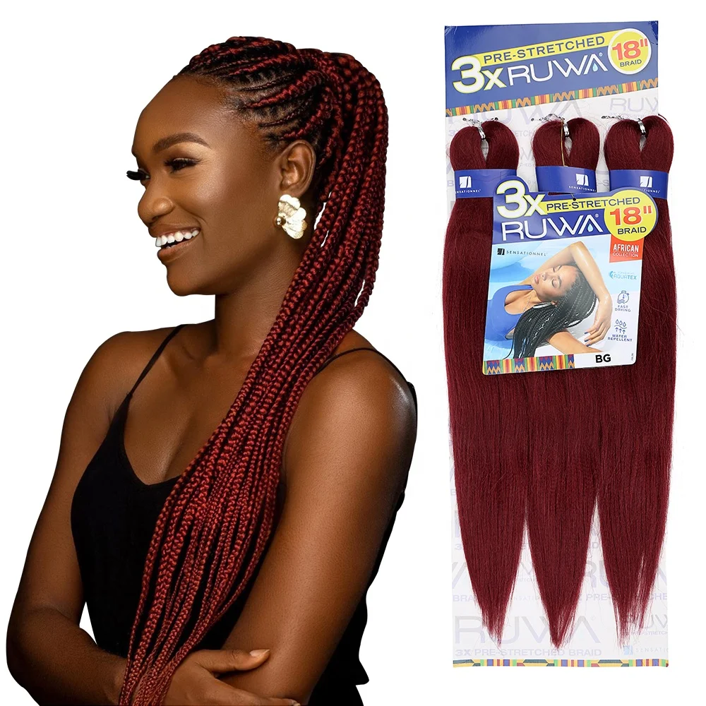 Горячая вода набор удлинителей вязание крючком для выражения африканских волос Омбре косички легкая тесьма предварительно растянутые синтетические плетеные волосы