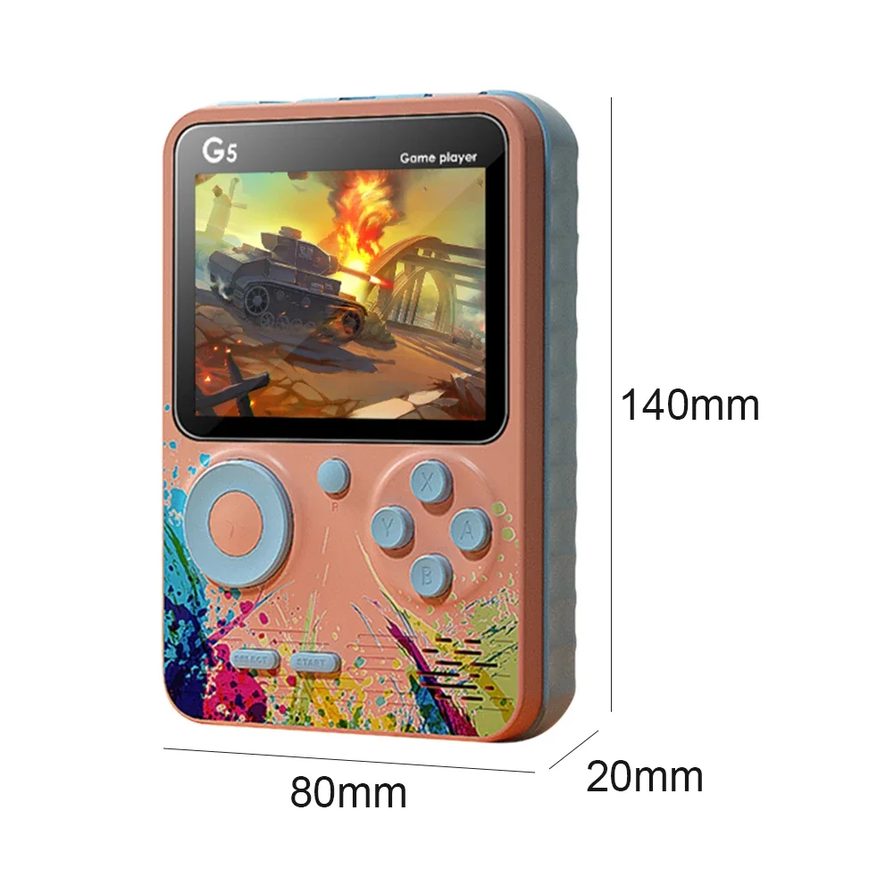HD Mini Retro Handheld TV Video Game Console G5 Portable 3.0 Inch Large Screen Pocket Gaming Players Built-in 500 Classic