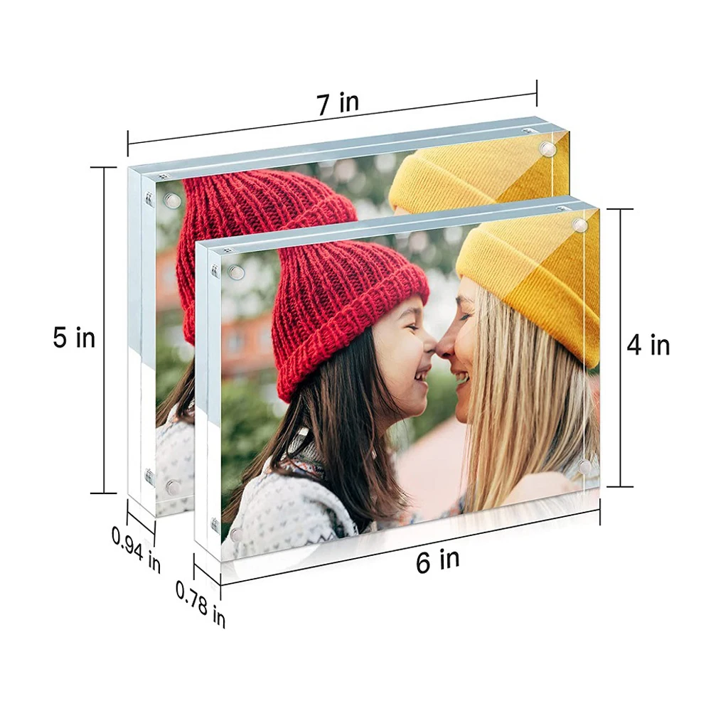borlun new acrylic 2x2 photo picture magnetic frames stand card with magnets acrylic large 23x35