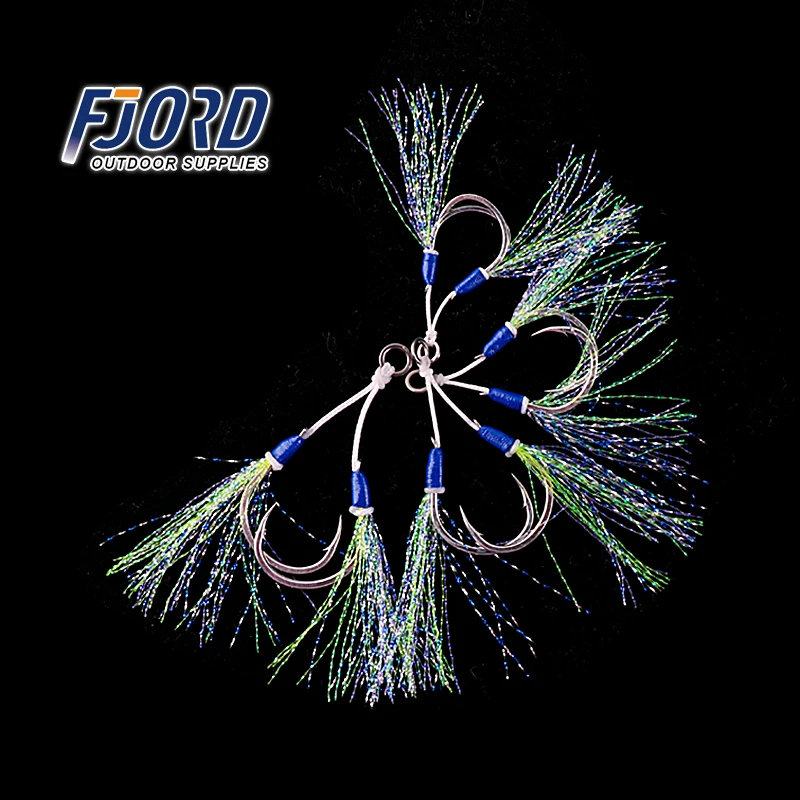 FJORD фальсификации тандем двойной рыбацкие крючки для медленное движение, дергающаяся приманка помочь щука, крючки, станок для морской рыбалки