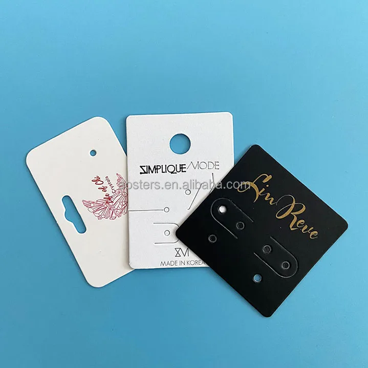 Custom Logo Cardboard Paper Hanging Earring Cards Necklace Jewelry Packaging And Display Card
