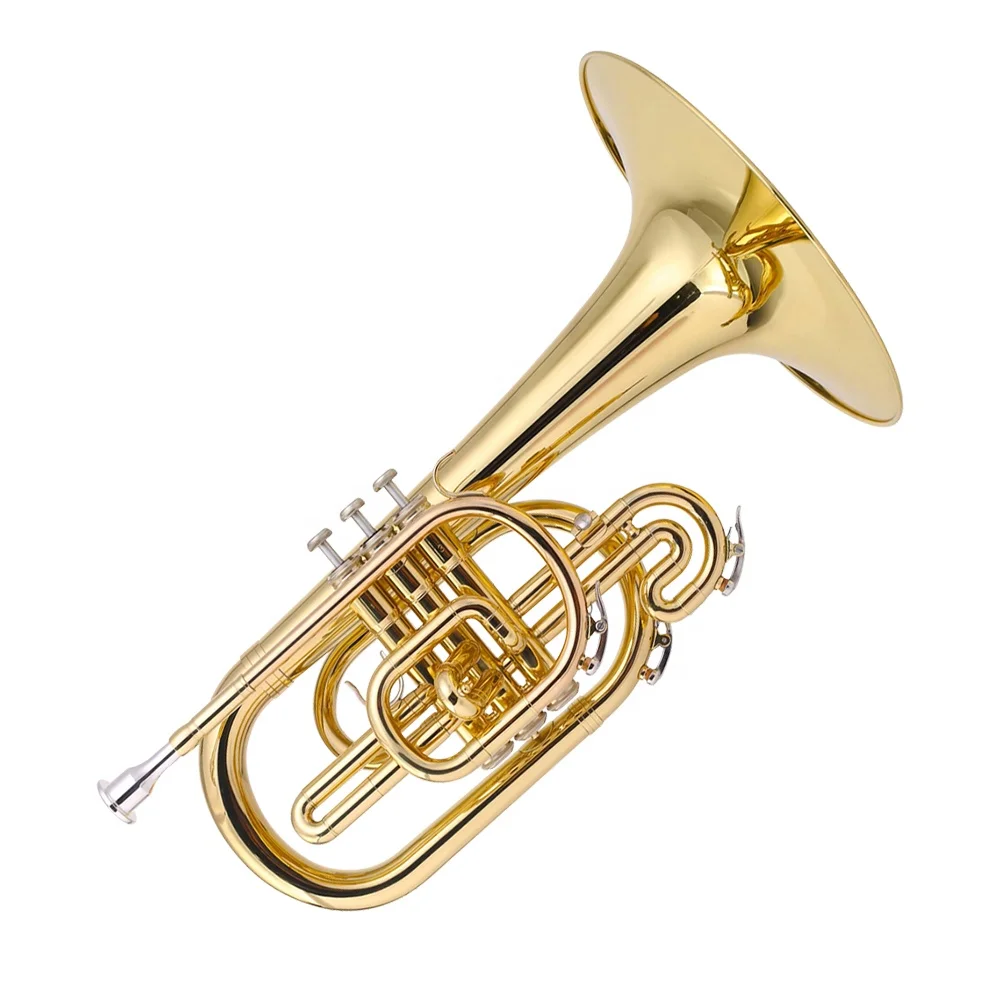SEASOUND OEM Дешевый F ключ золотой лак Маршевый меллофон 3 поршня