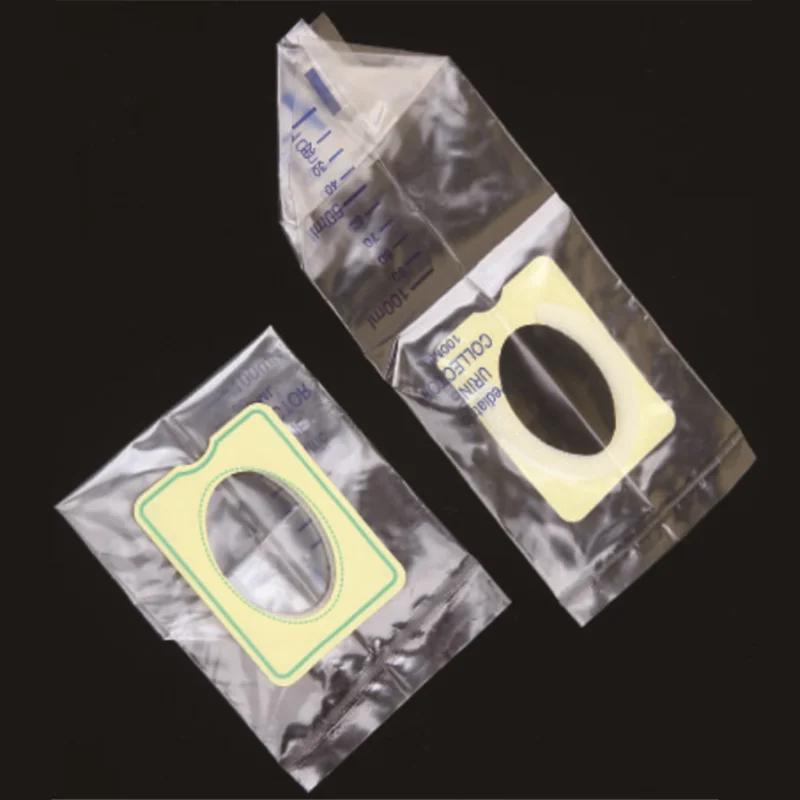 Hot sale100ml or 200ml medical disposable pediatric baby urine collector bag urine bag for adult
