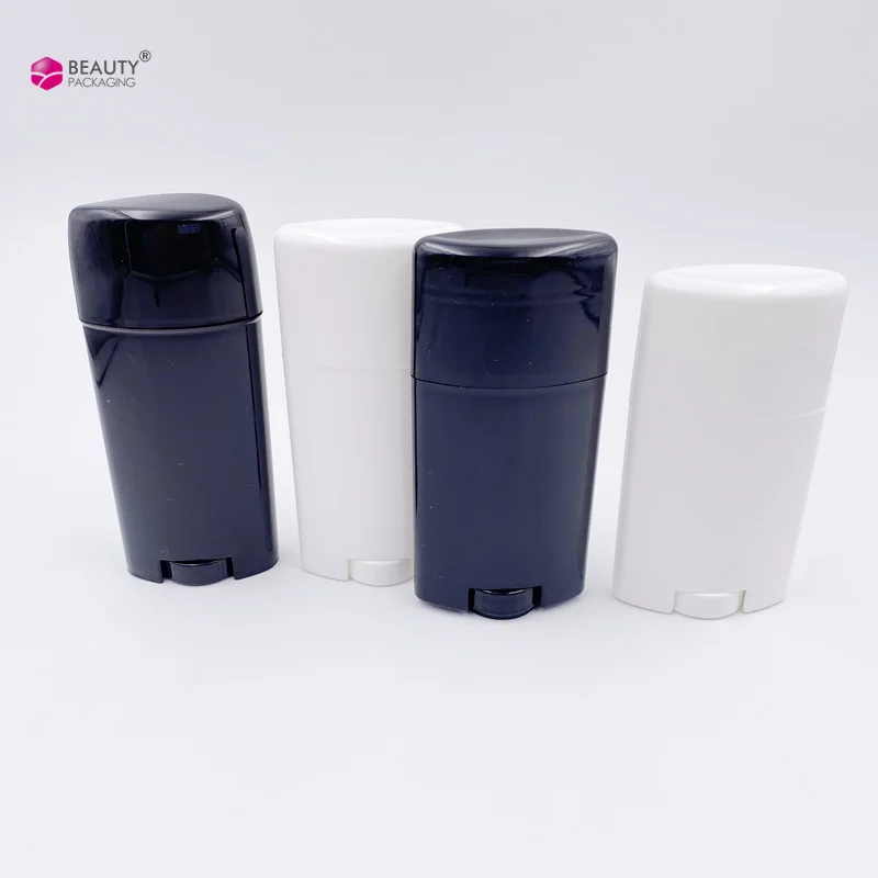 15g 25g 30g 50g 75g Sunblock deodorant stick packaging roll on stick Container Refillable Oval Flat Plastic Deodorant Bottle