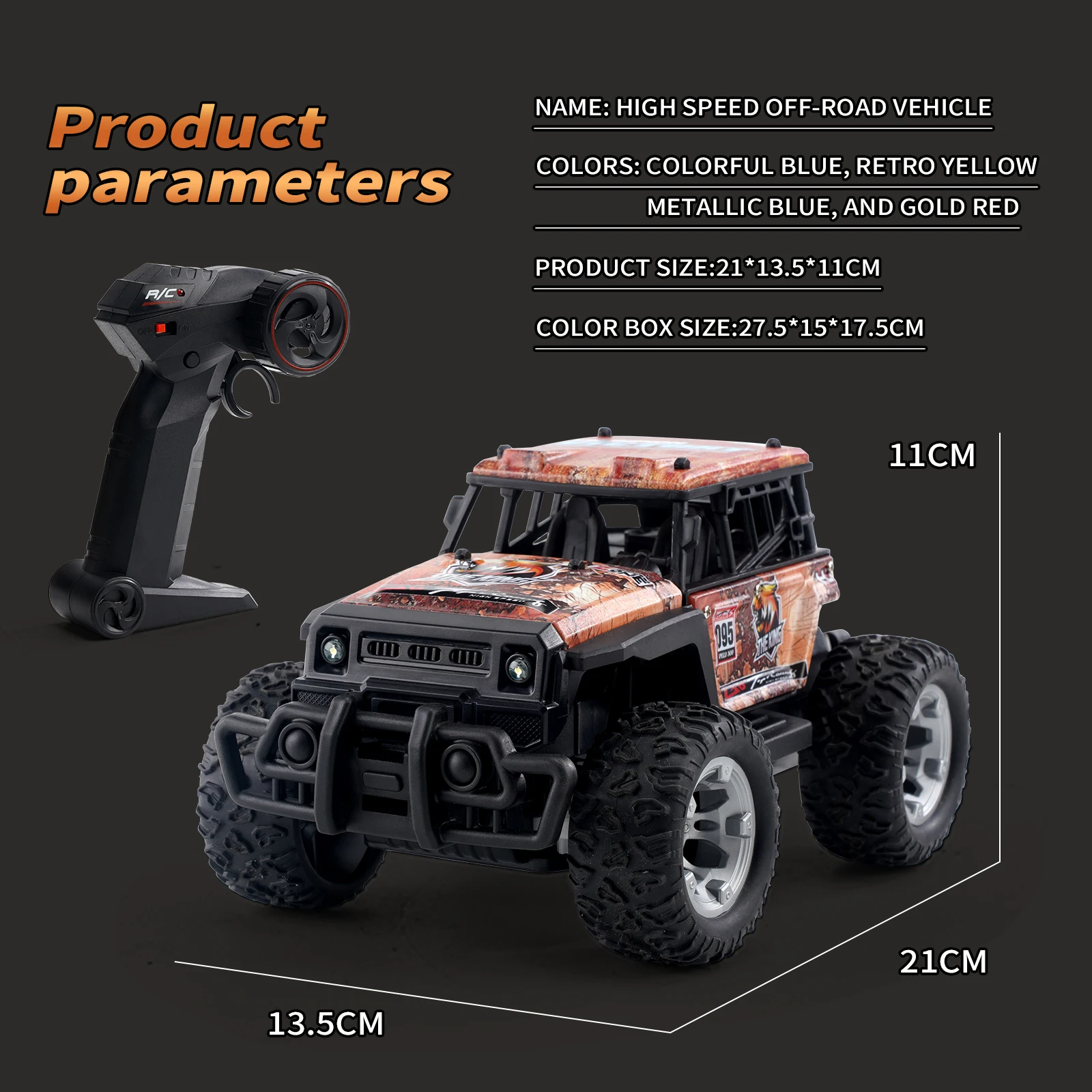 JJRC Q181 30KM/H 1:20 RC Car With LED Lights 2.4Ghz Double Motors RC Monster Truck All Terrain Off Road High Speed RC Car Toys