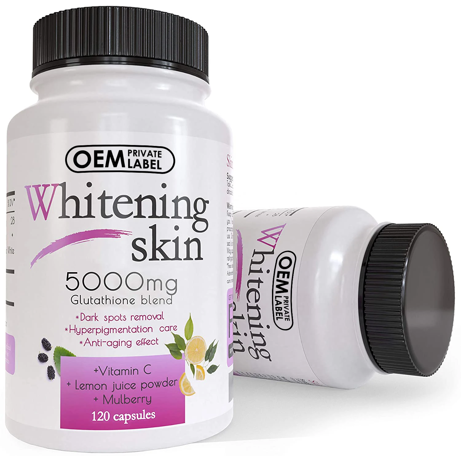 Natural Glutathione Capsules Skin Beauty Pills Skin Lightening Supplement with Anti-Aging & Antioxidant Effect