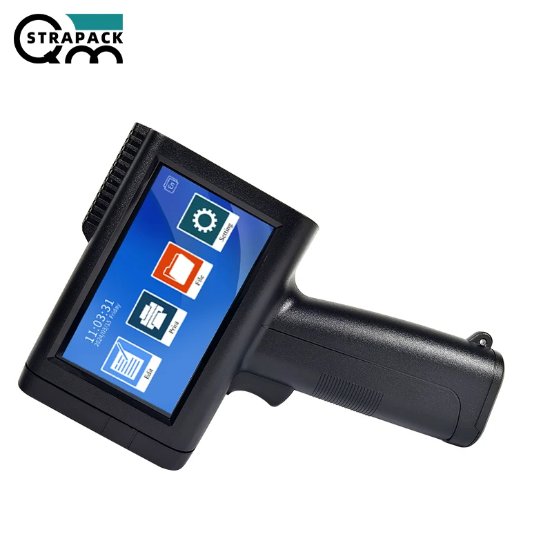 QMSTRAPACK Multi Language Ink Cartridge Portable Handheld Inkjet Printer Expiry Date Batch Code Machine For Bottle Glasses