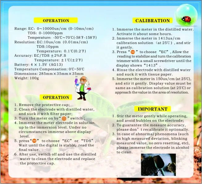 Garden soil Metal probe Handheld moisture humidity meter ph tester