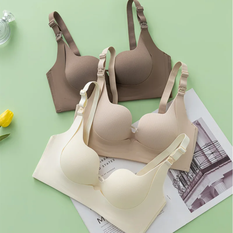 Wire Free Nursing Bra Breastfeeding Bralette Pregnant Women Front Closure Maternity Pregnancy Breast Feeding Sleep Bra
