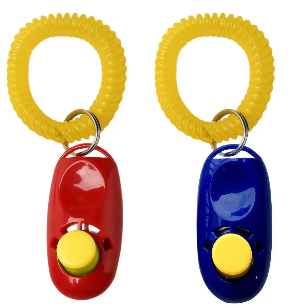 Amazon Top Seller 2021 Colorful Pet Dog Training Clicker, Pet Training Clicker Button Clicker with Wrist Strap