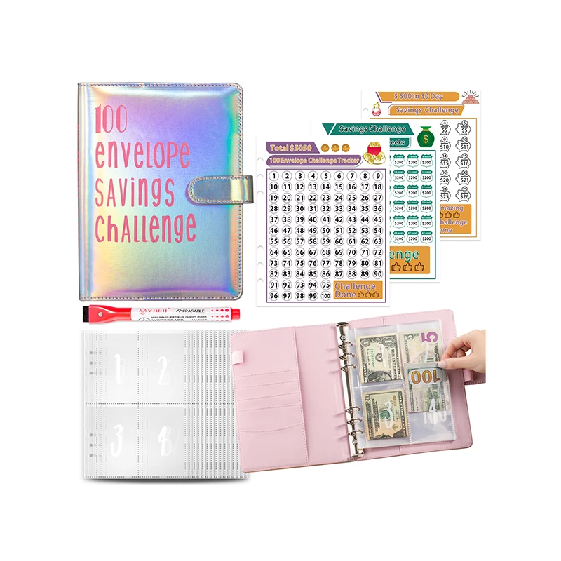 A5 New Design Financial PU Leather Notebook Hardcover to Do List Journals Custom Bill Tracker OEM Undated Weekly Budget Planners