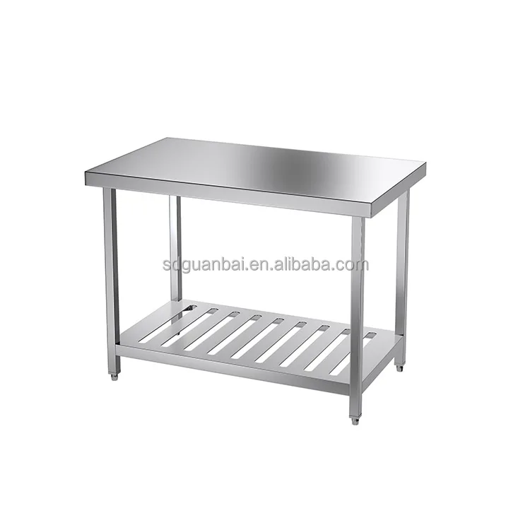 Two Tier Hotel Restaurant Kitchen Working and Prepping Table Fish Cleaning Table Work Table Stainless Steel Work Bench