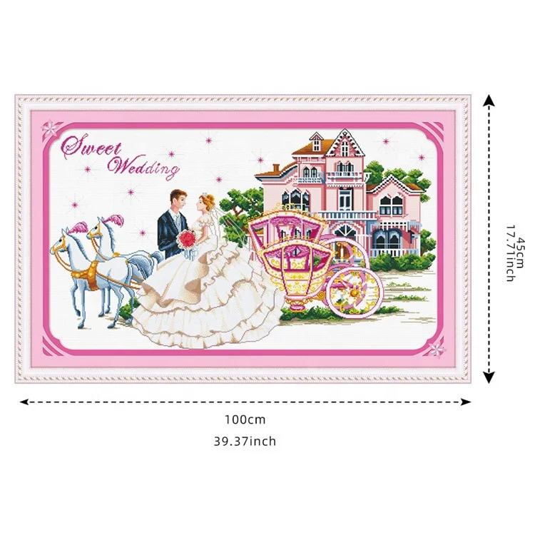 Новейшее украшение для дома, народное искусство, поделки, наборы для вышивки для начинающих, милый Свадебный Узор, «сделай сам», АИДА, тканевые наборы для вышивки крестиком