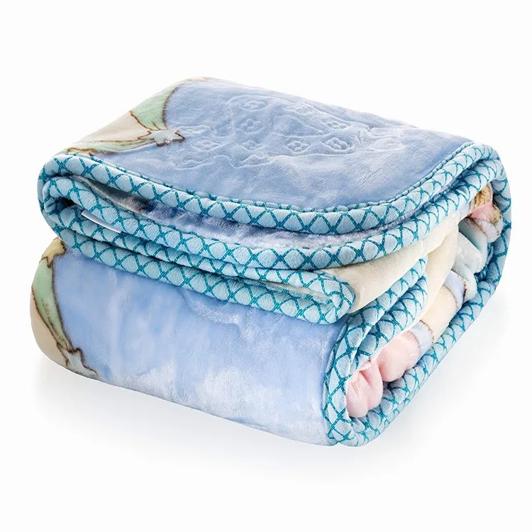 
Knitted lovely pattern 100% polyester cravity cartoon flannel baby blanket embossed 