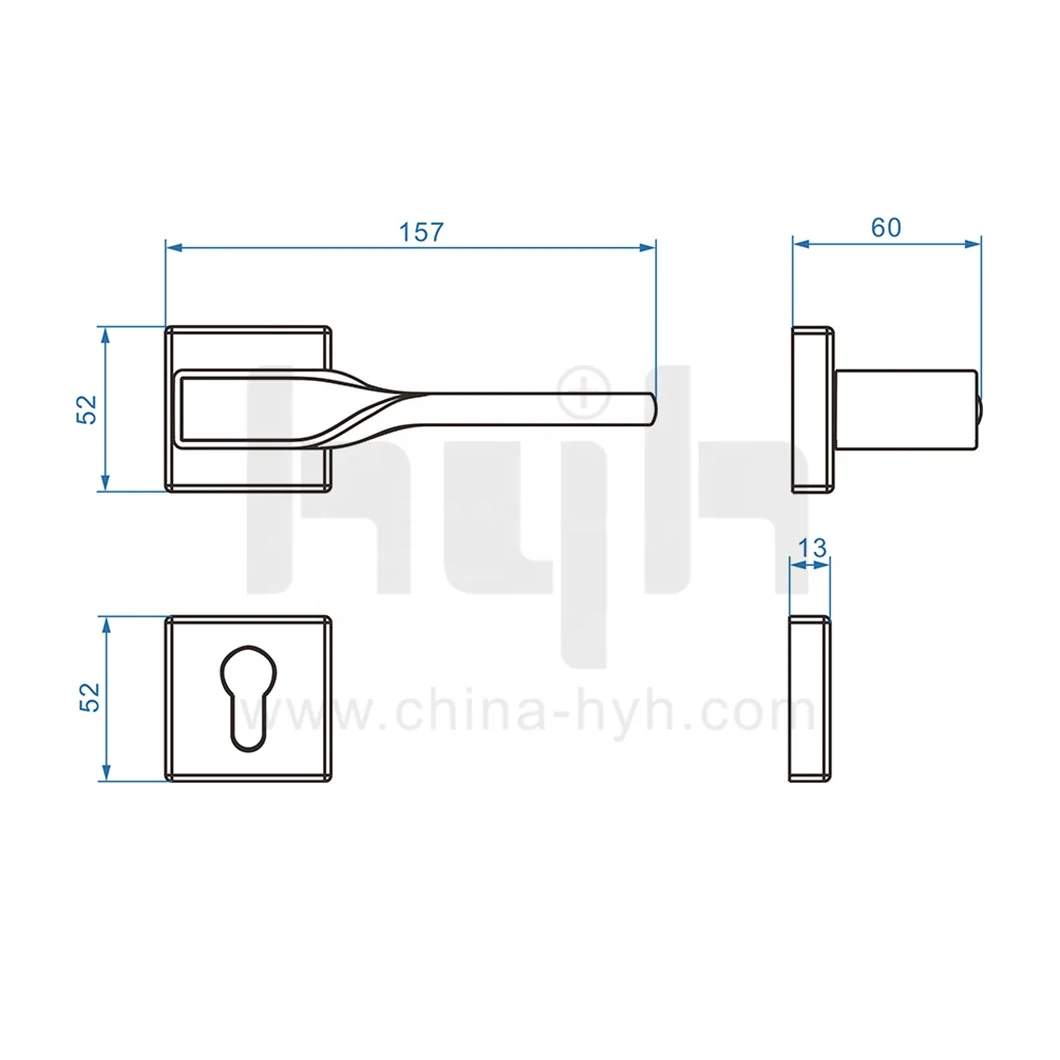 Guangdong-hyh hardware Zinc Alloy Good Polishing Zamak Privacy Door Handle Lock With Rosette From China hyh