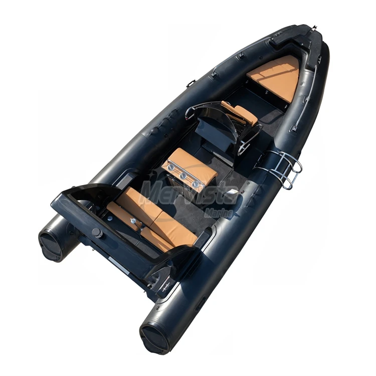 black 5.8m pvc tube fiberglass double hull rib580 inflatable boat for fishing