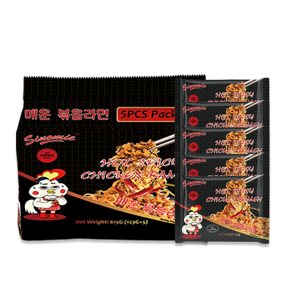 SINOMIE Brand Hot Spicy Chicken Ramen 5PCS family packaging ramen korean instant noodles Korean Ramen