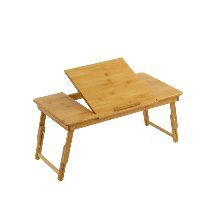 Adjustable Bamboo Custom Folding Bed Study Laptop Desk & Food Tray
