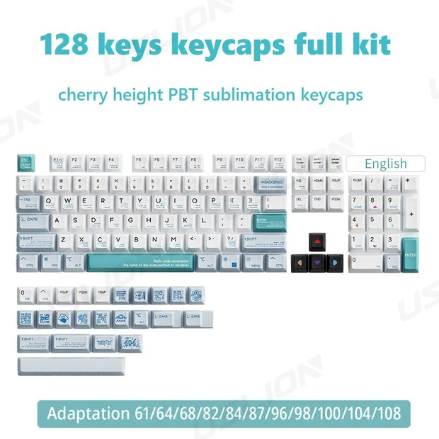 USLION 128 клавиши PBT XDA механическая клавиатура Набор колпачков для клавиатуры аниме сублимации ремесленные милые градиентные игровые пользовательские клавишные колпачки
