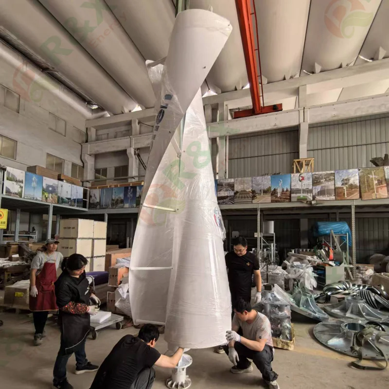 Factory Complete 5KW 6KW 8KW 15KW Vertical Wind  Turbine Generators Kits For On Off Grid Hybrid Solar System
