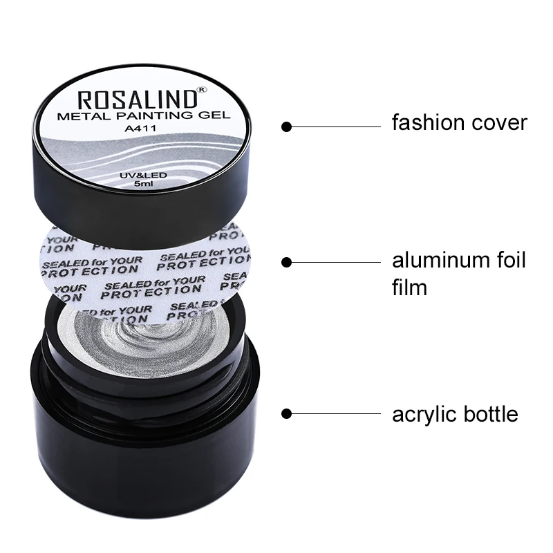 ROSALIND very good prices oem metallic uv organic non toxic resin nail gels mirror effect luxury gold colors painting gel polish