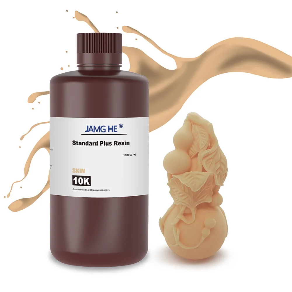 10K Super Low Odor Tough Rigid Resin in Gray 405nm UV Suitable Most DLP/SLA/LCD 3D Printers Finest Details Smooth Surface JAMGHE