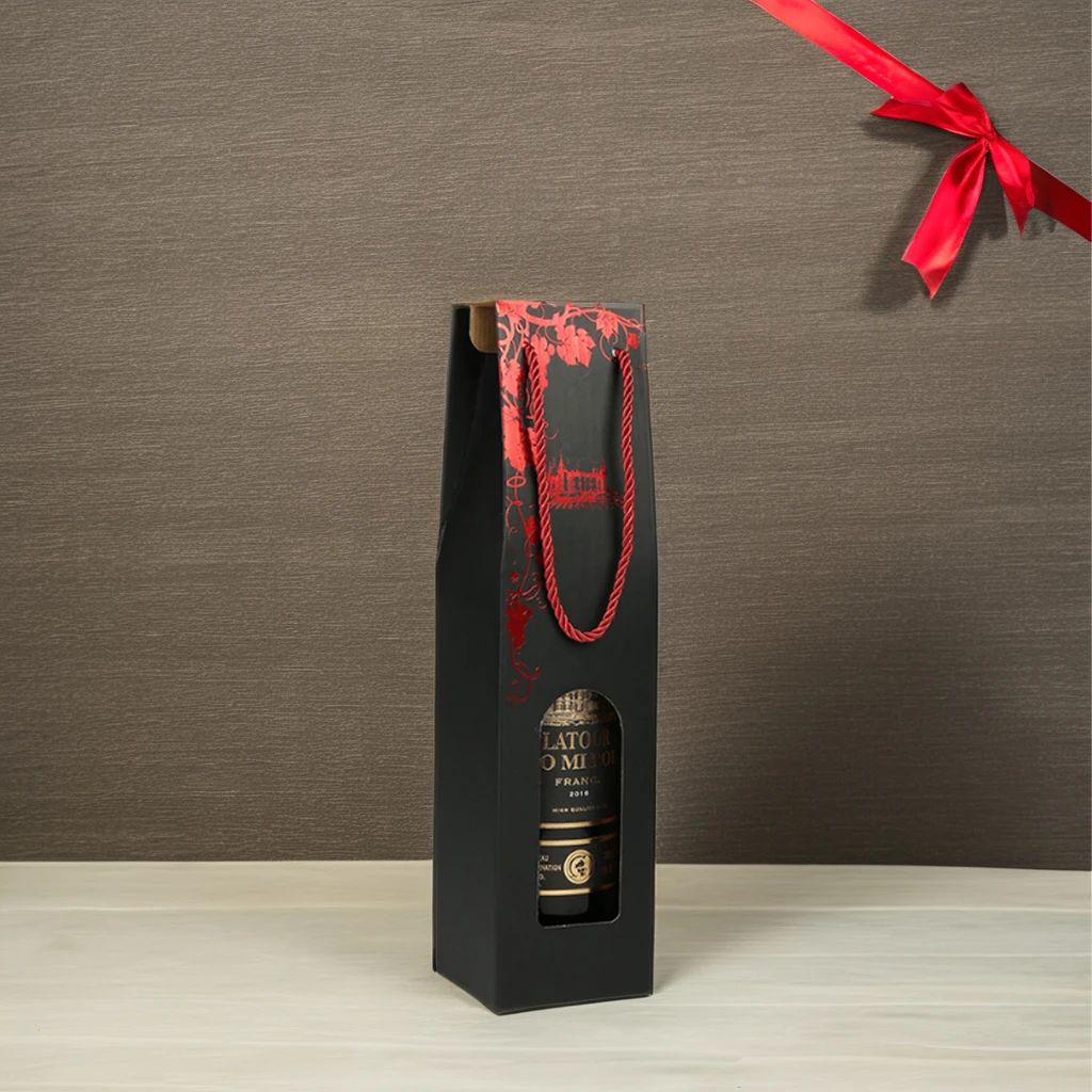 Manufacturers Direct Custom Luxury Eco-Friendly Wine Box Wine Gift Box With Handle