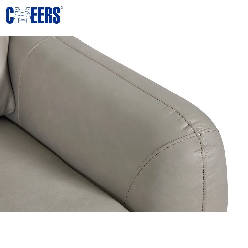 MANWAH CHEERS Leather Power Slide Chaise Wireless remote control Sofa Bed for living room