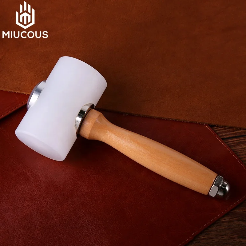 DIY Wooden Handle Nylon Hammer Leather Carving  Hammer Craft  Tools