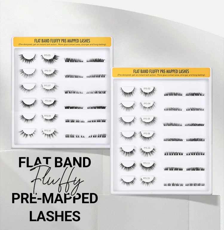 Wholesale Flat Band Fluffy Pre-Cut Segment Cluster Lashes Cat Eye Styles Professional Diy Individual Eyelash Extension
