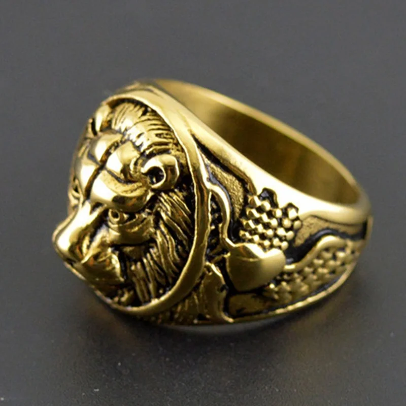 Модные ювелирные изделия, мужские ювелирные изделия, Золотые, панк, Винтажные Ювелирные изделия из нержавеющей стали, кольцо на заказ