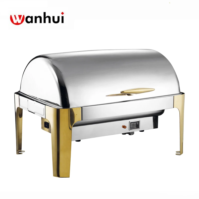 Best price Stainless Steel Round roll Top buffet food chafing dish warmer for sale
