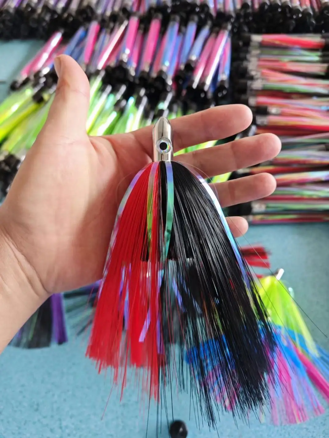 Factory Wholesale 6.5inch Trolling Lure With Nylon Hair For big Game Fishing Lure  Islander Lures