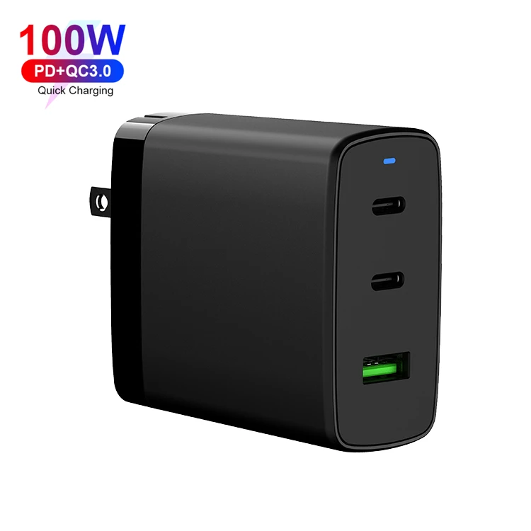 CE KC ROHS Certified Oem Usb C Pd Gan Wall 100w Gallium Nitride Charger For Laptop Macbook