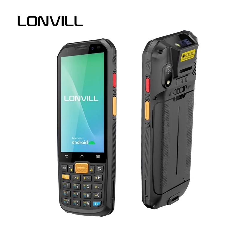 LONVILL android pda штрих-код pda для продажи, 4-дюймовый Android 11,0 беспроводной BT Ручной PDA сканер штрих-кода