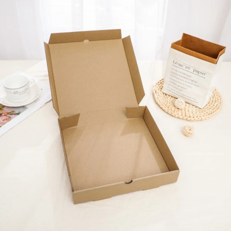 Food grade custom logo paper pizza box printing corrugated paper kraft pizza box