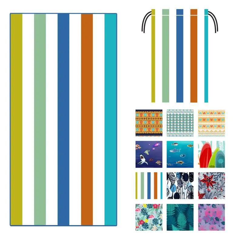 MOQ 50PCS Digital Printing 390GSM toallas playa 2024 Waffle Sand Free Microfibre Beach Towel Wholesale Sublimation RPET