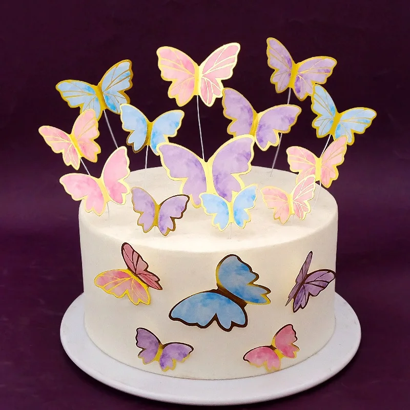 Wholesale Butterfly Cake Decorative Insert Birthday Cake Baking  Cake Decorative DIY Internet Famous Dessert Table Supplies