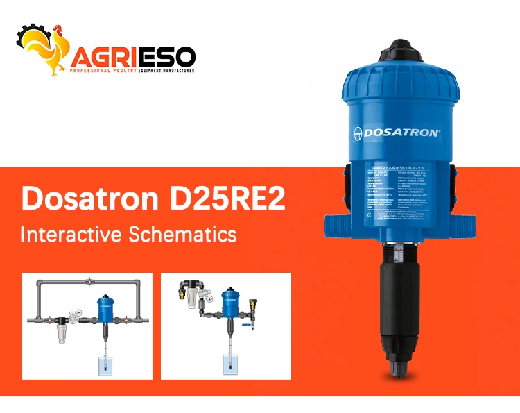 Water Dosing Medicator Injector Chicken farm livestock drinking line medicator Dosatron for sale Dosatron D25RE2