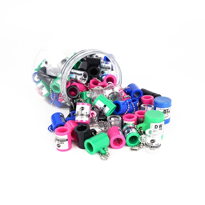 Gunter Wholesale Cheap Price Cigar Cutter Factory Direct Custom Logo Plastic Cylinder Round Shape Cigar Cut Smoking Accessories
