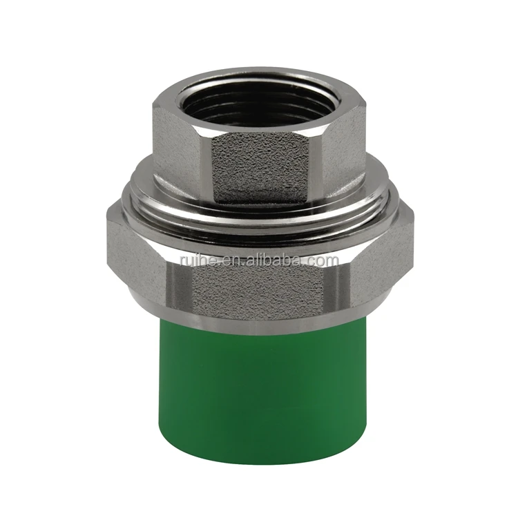 32mm*1 Inch Factory Plumb Connecting Accessories Polypropylene White Green Threaded Coupling Brass PPR fittings Female Union