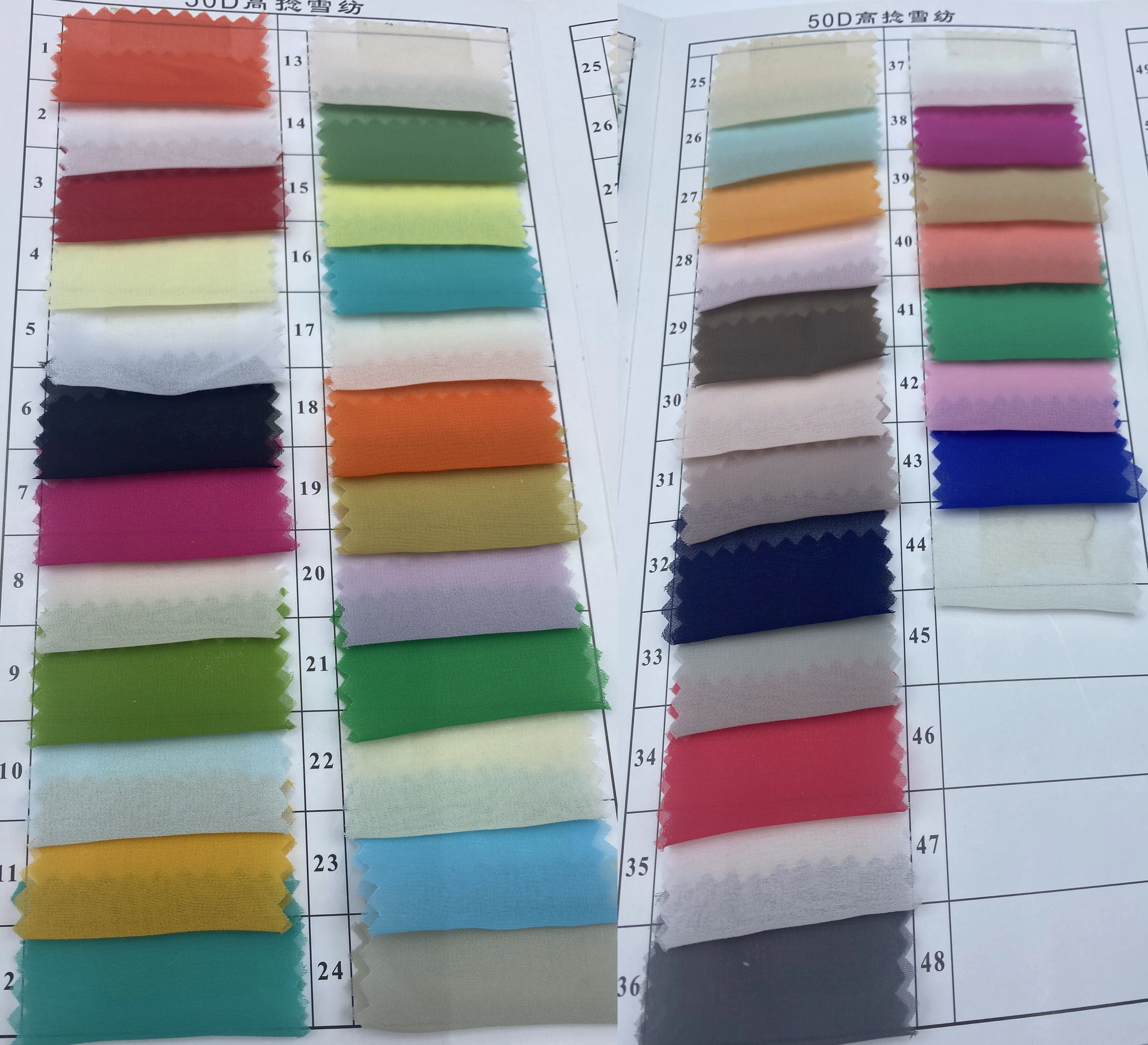 Wholesale natural silk georgette fabric custom dye crepe chiffon fabric for dress in ombre color gradient colors